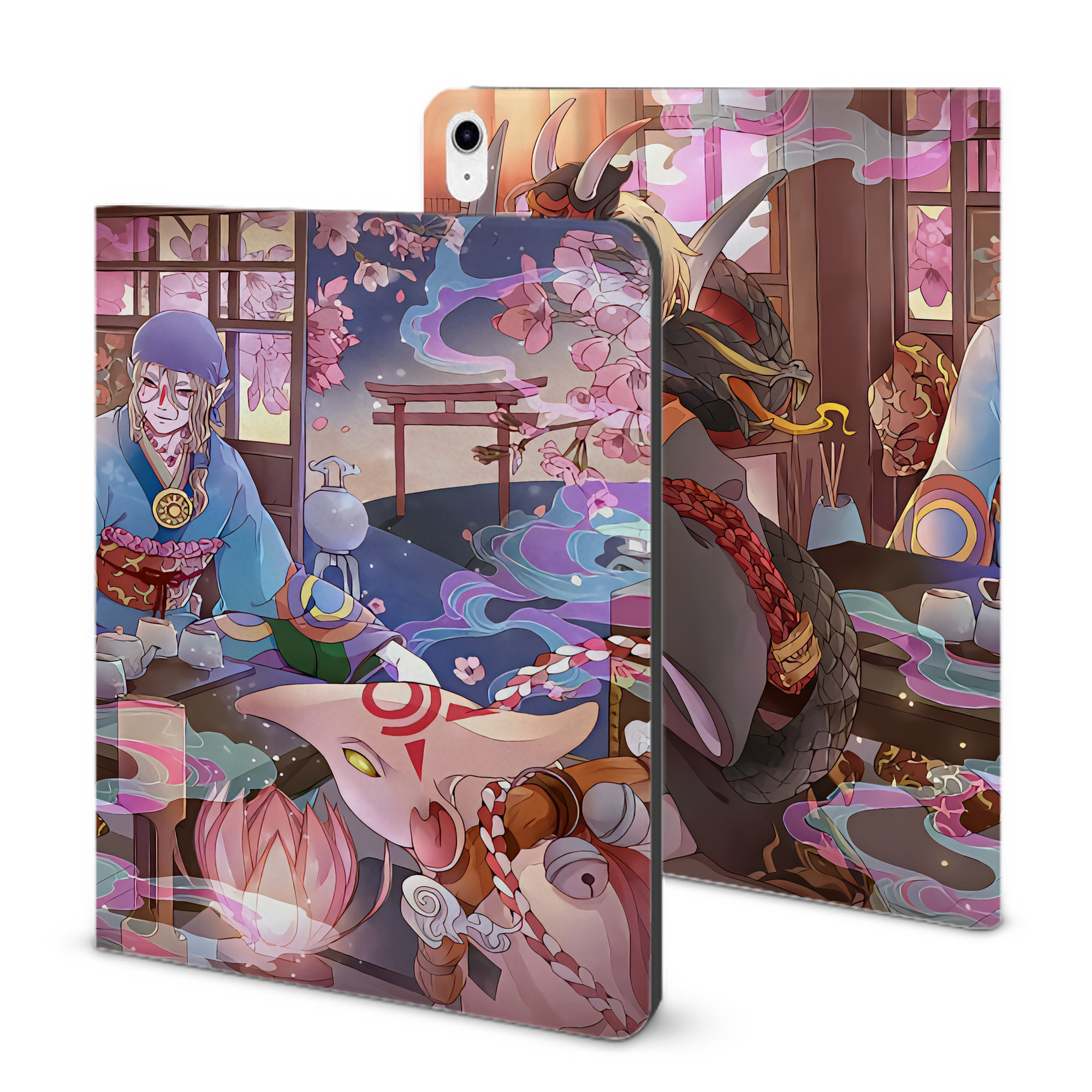 （画像用） 刀剣乱舞 Touken Ranbu IPad ケース ブック型 PUレザー TPU 耐衝撃 軽量 薄型 ペン収納なし 全面保護 IPad 各モデル対応
